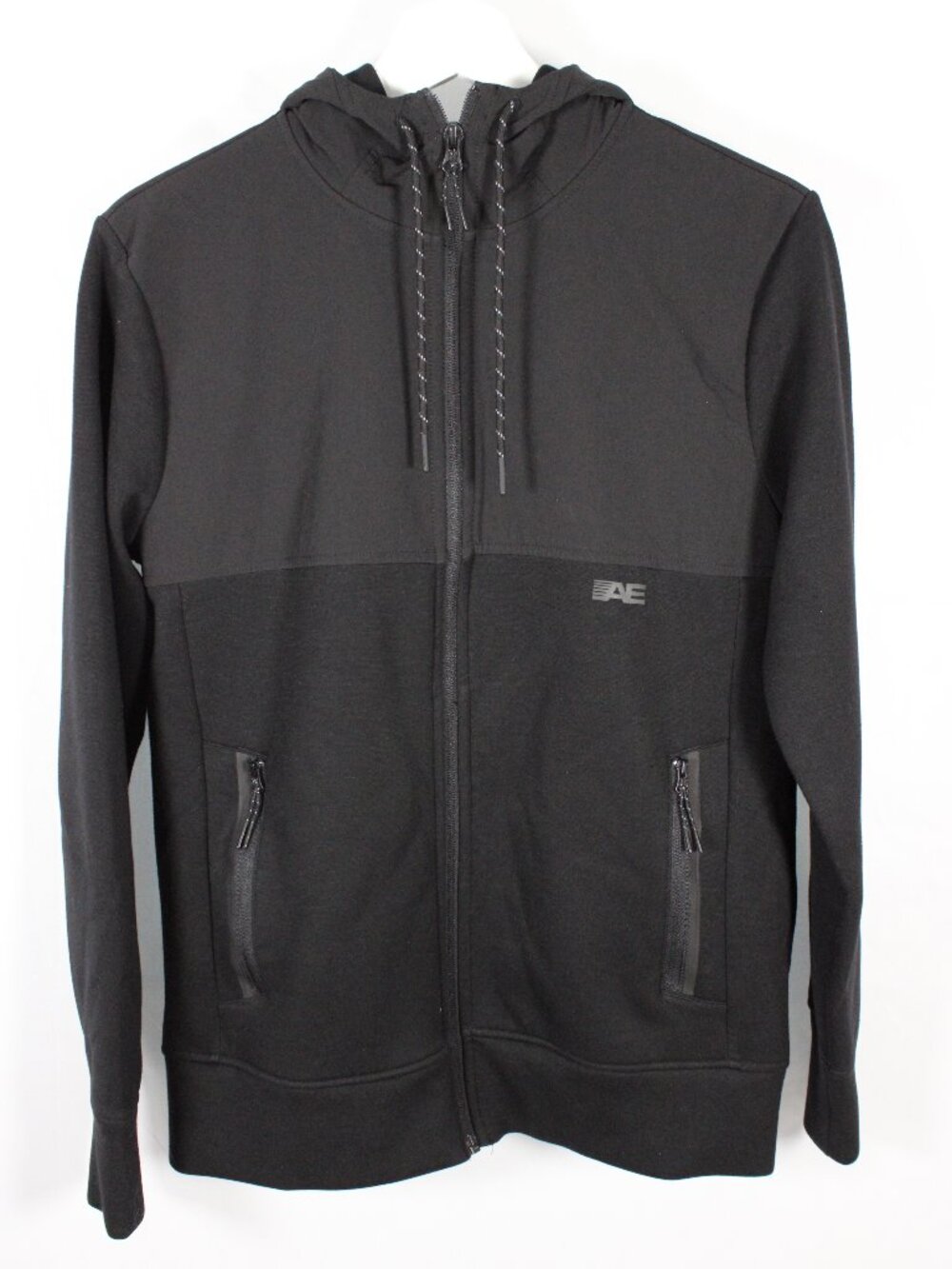 American Eagle Outfitters Good Vibes Hooded Black Full Zip Hooded Jacket Size XS